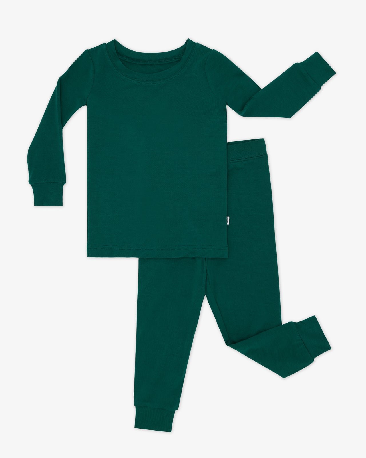 Flat lay of the Emerald Two-Piece Pajama Set