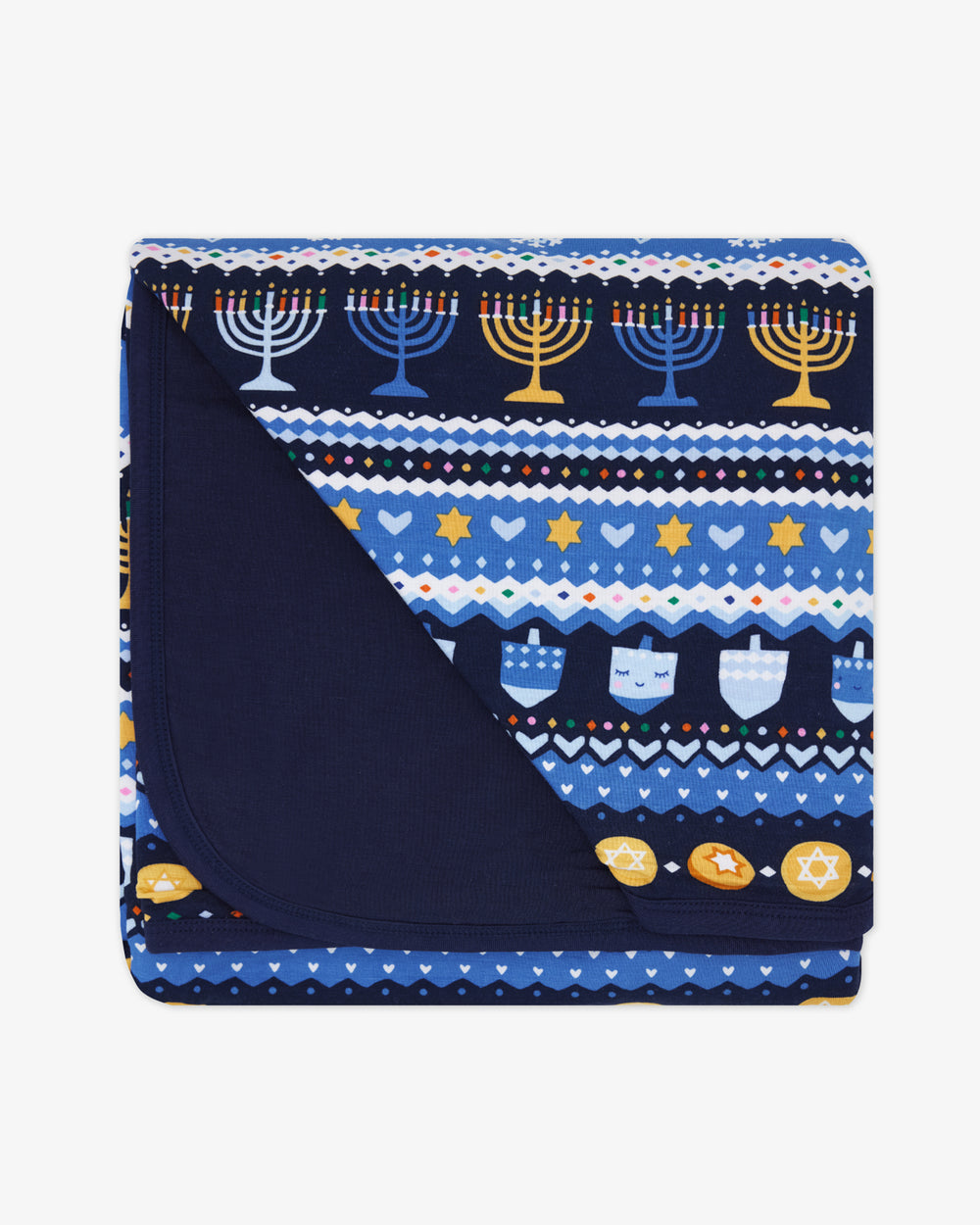 Flat lay of the Hanukkah Fair Isle Large Cloud Blanket®