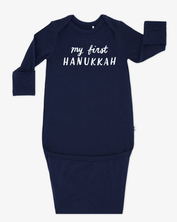 Flat lay of the My First Hanukkah Infant Gown