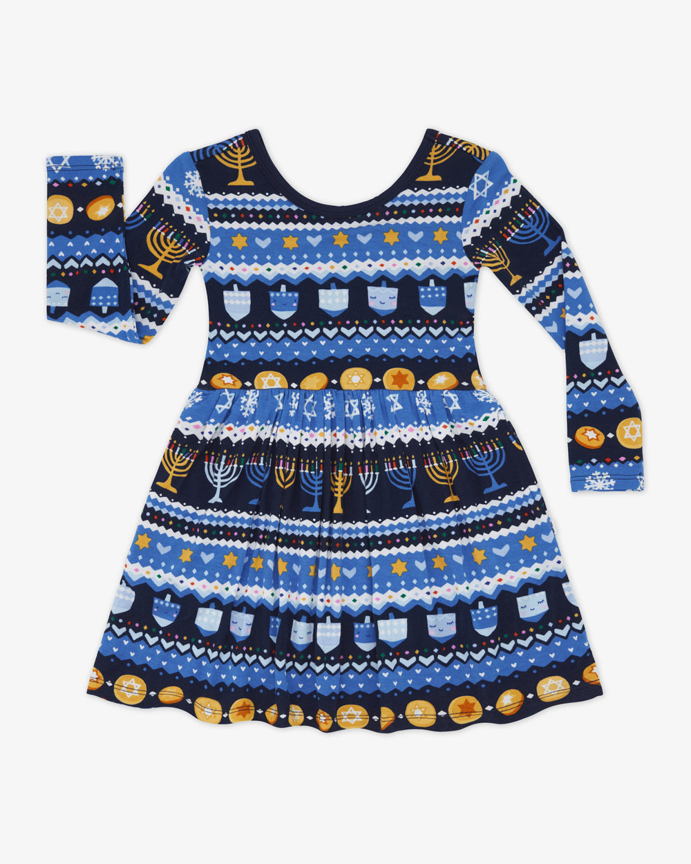 Flat lay of the Hanukkah Fair Isle Skater Dress