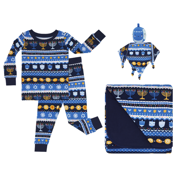 Hanukkah Fair Isle Two-Piece Pajama snuggle set