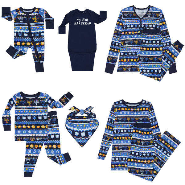 Hanukkah Fair Isle family matching pajamas