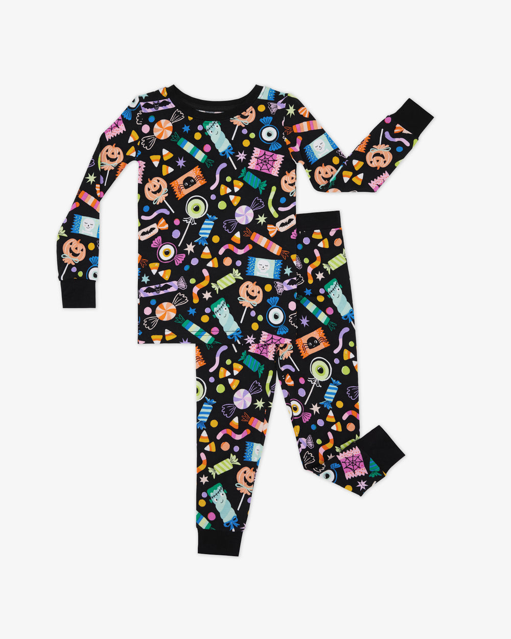 Flat lay of the Halloween Haul Two-Piece Pajama Set
