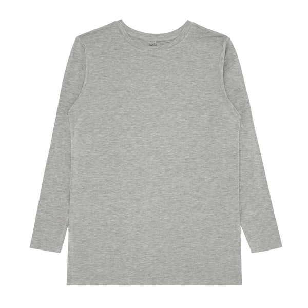 Flat lay image of men's Heather Gray pajama top