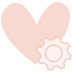 light pink heart with a small gear on the lower right side