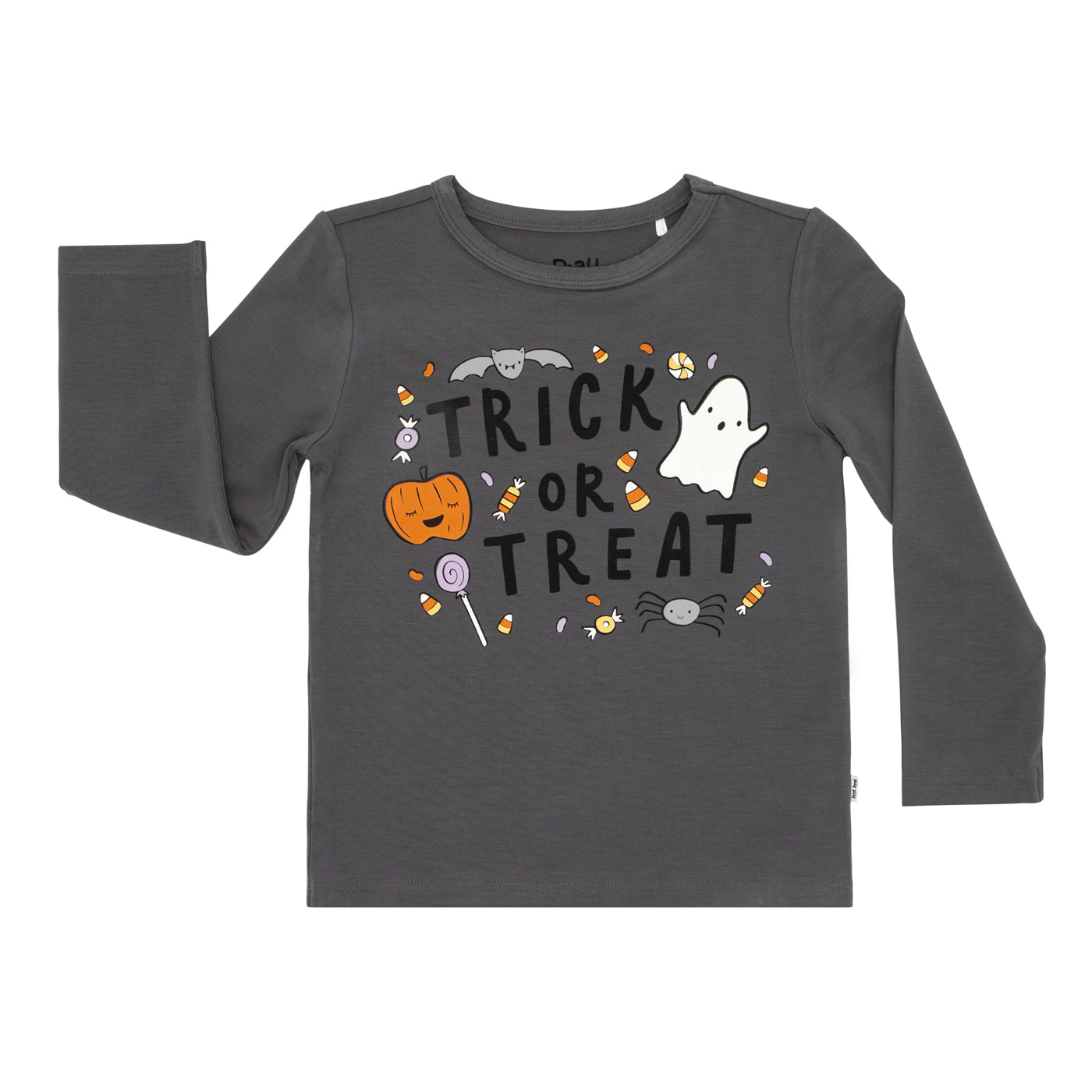 Flat lay image of a Trick or Treat graphic tee