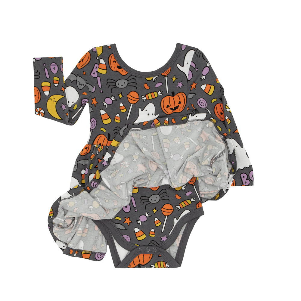 Flat lay image of Hey Boo twirl dress with bodysuit showing the bodysuit