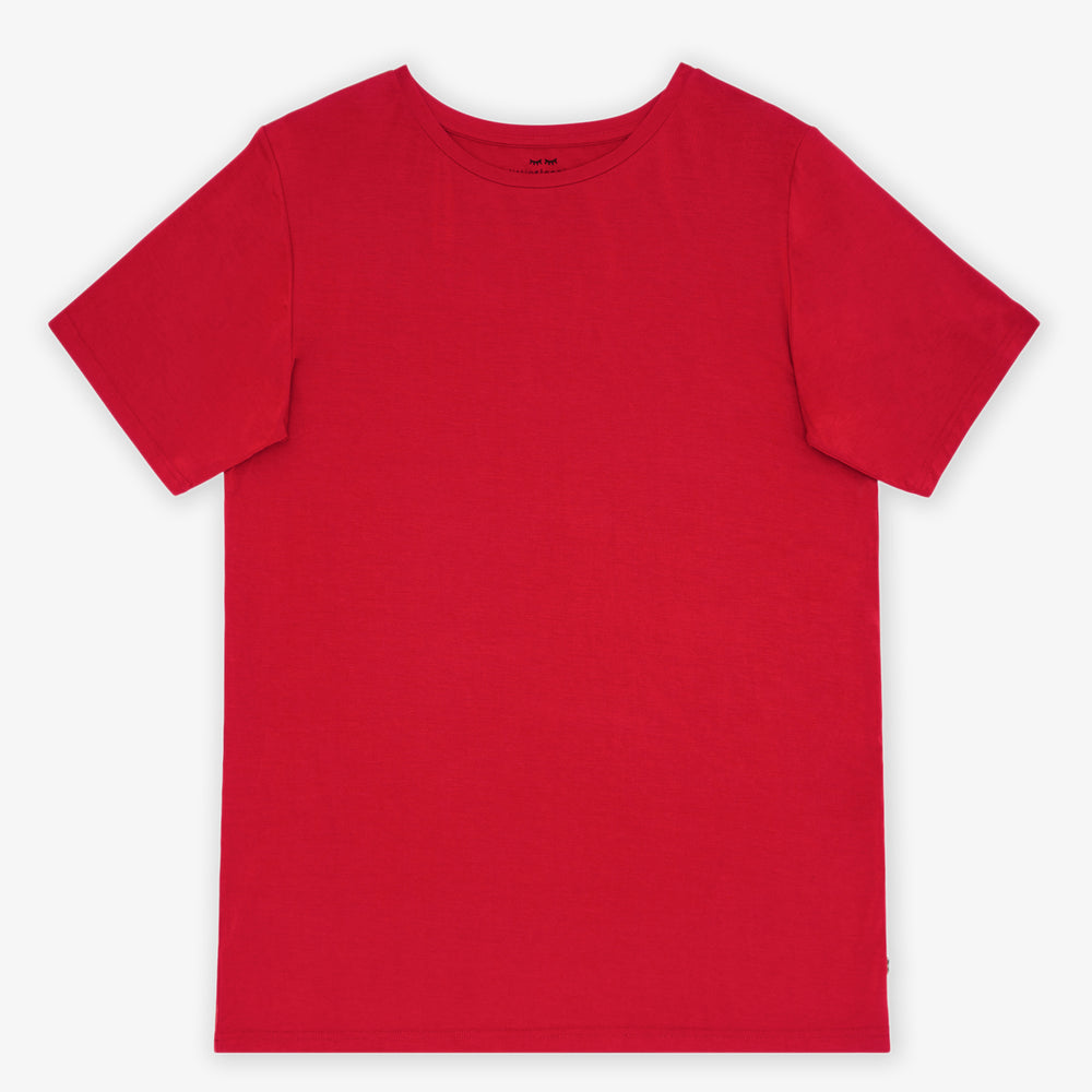 Flat lay image of the Holiday Red Men's Short Sleeve Pajama Top