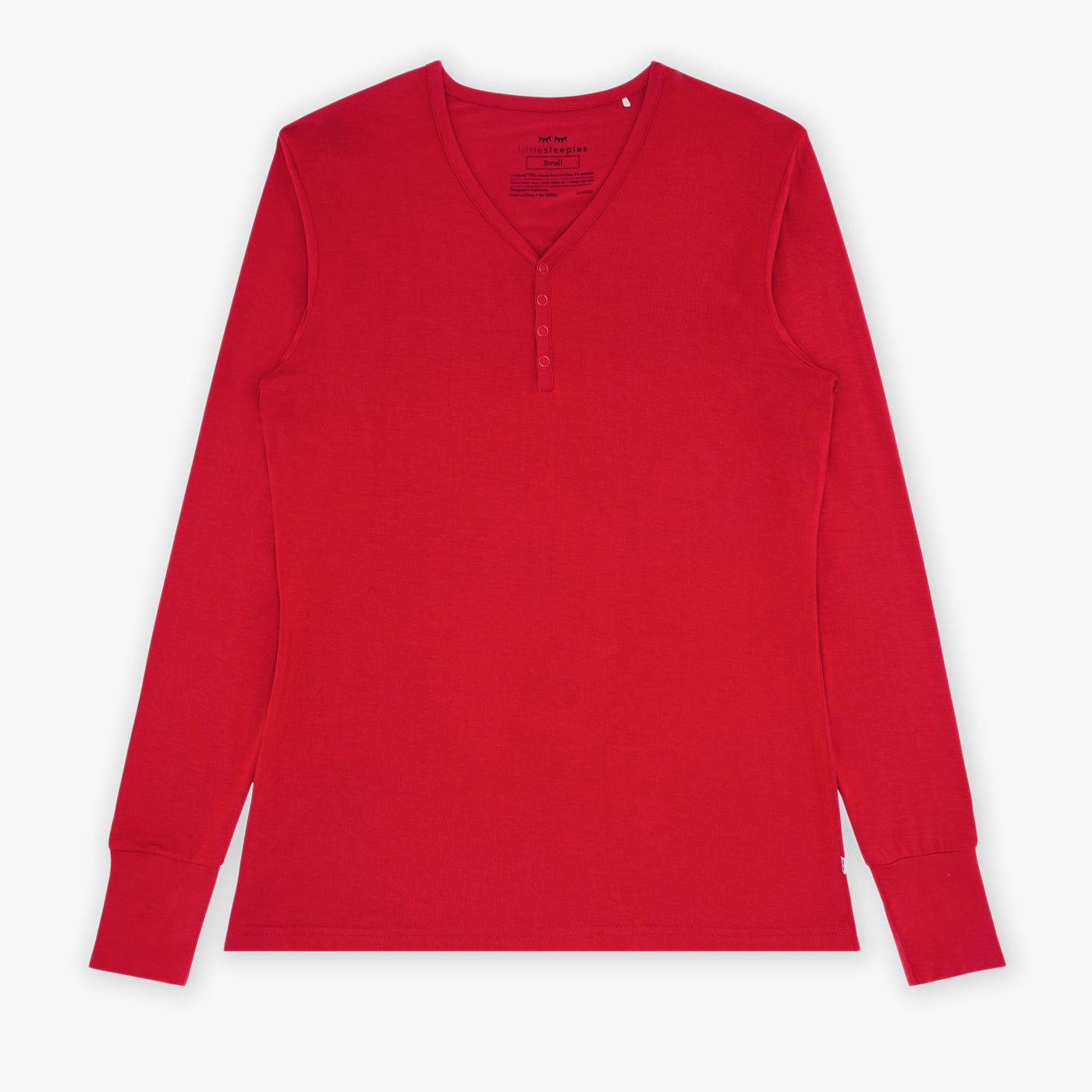 Flat lay image of the Holiday Red Women's Pajama Top