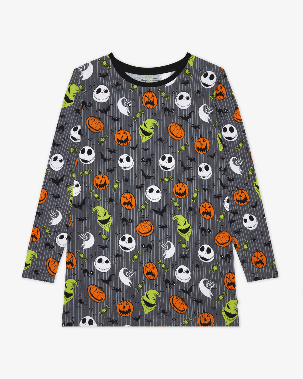 Flat lay of the Disney The Nightmare Before Christmas Men's Long Sleeve Pajama Top