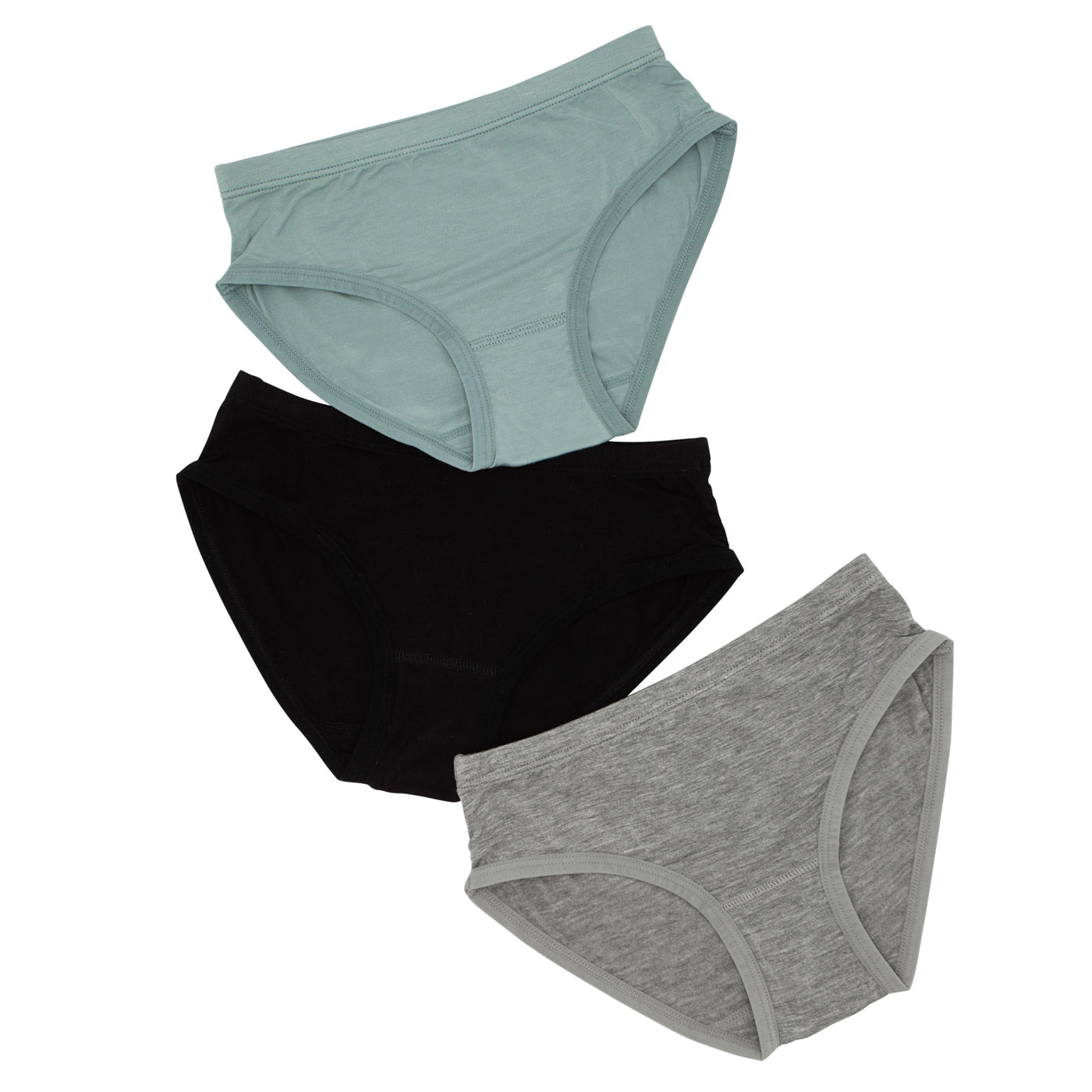 Stormy, Black, Heather Gray Girl's Brief Underwear - 3 Pack