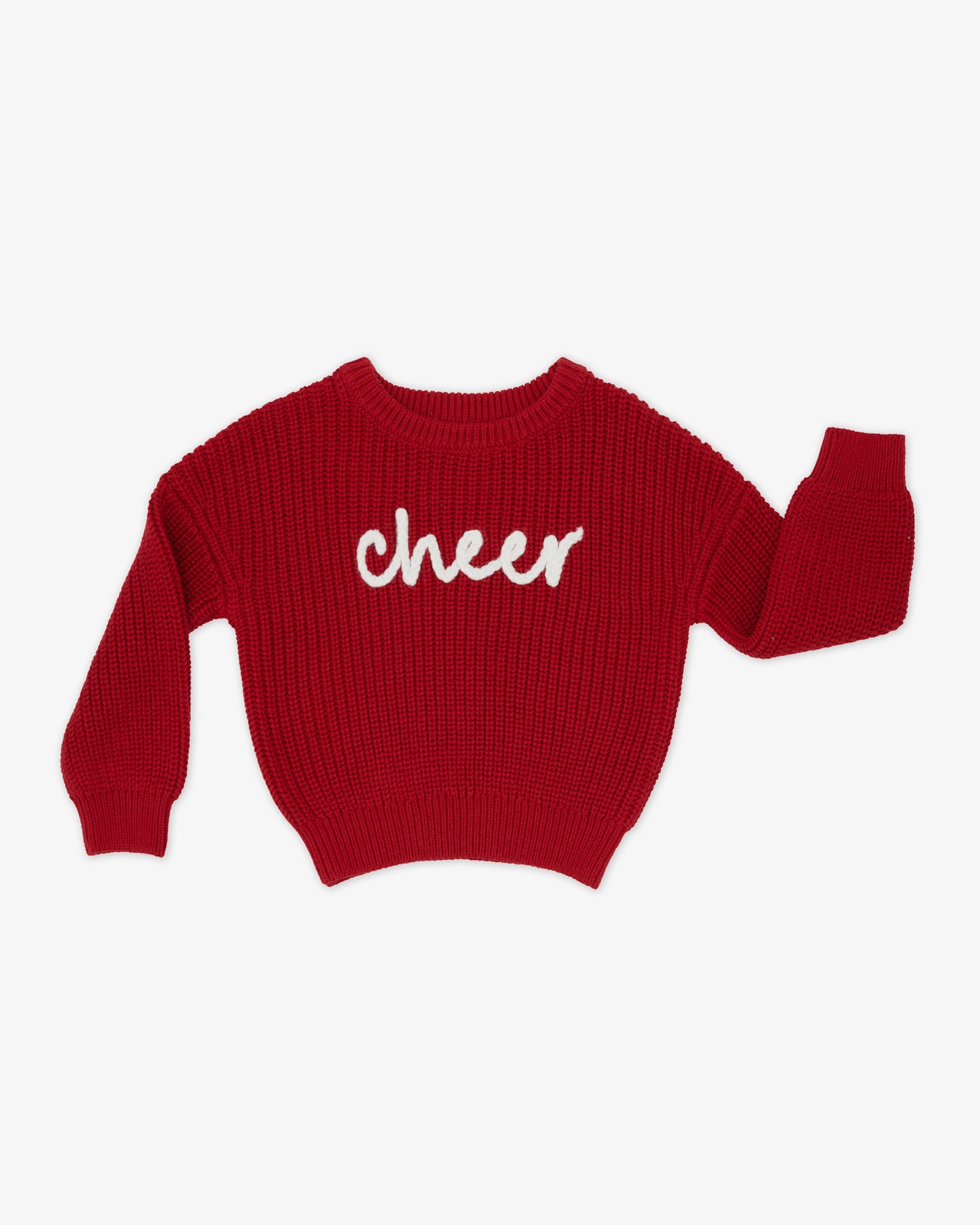 Flat lay of the Cheer Drop Shoulder Sweater
