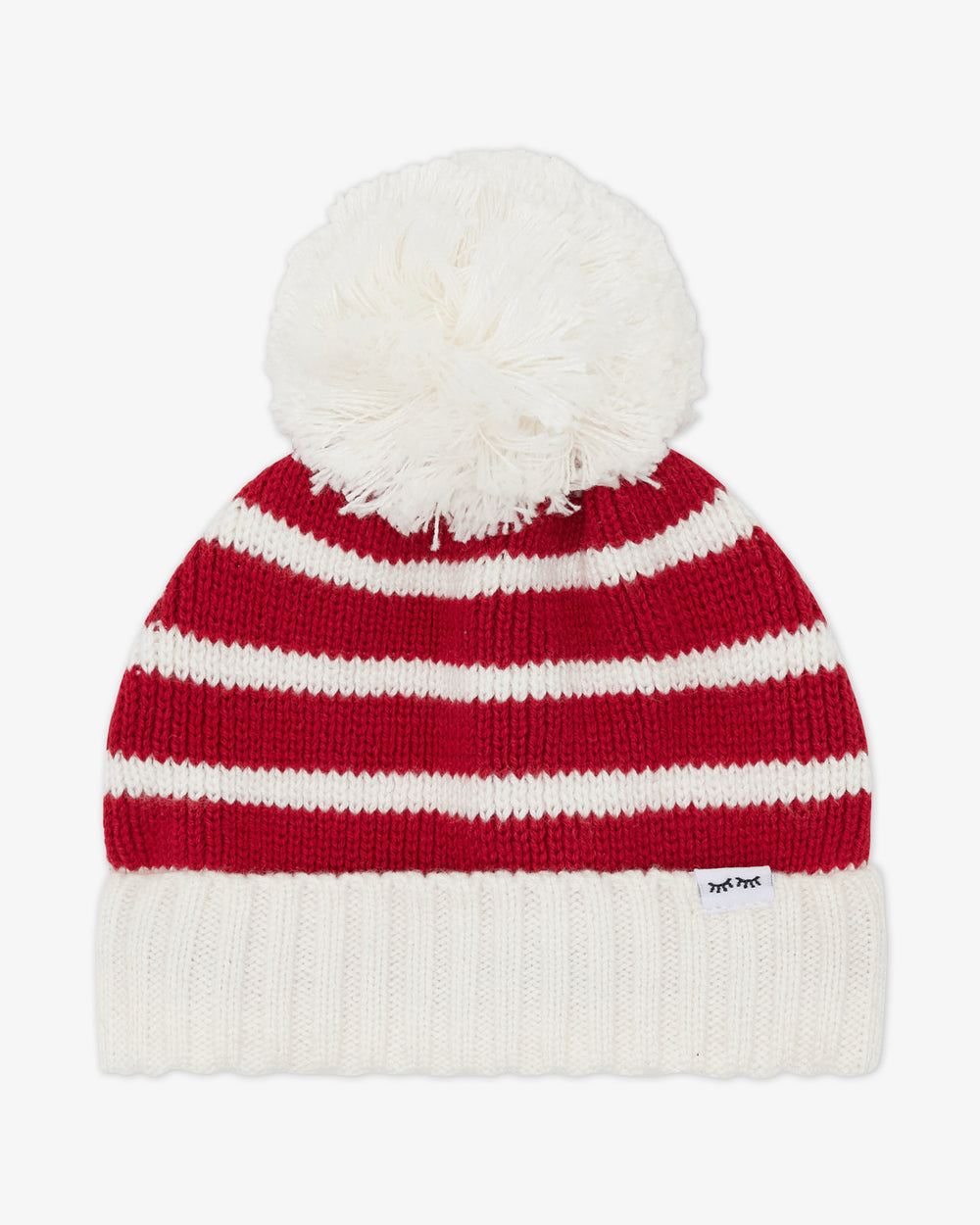 Flat lay of the Candy Cane Stripe Sweater Beanie Hat