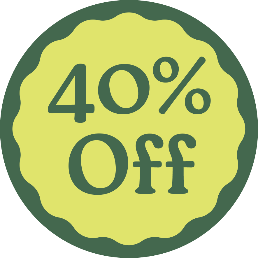 icon with 40% off promoting the 40% off category