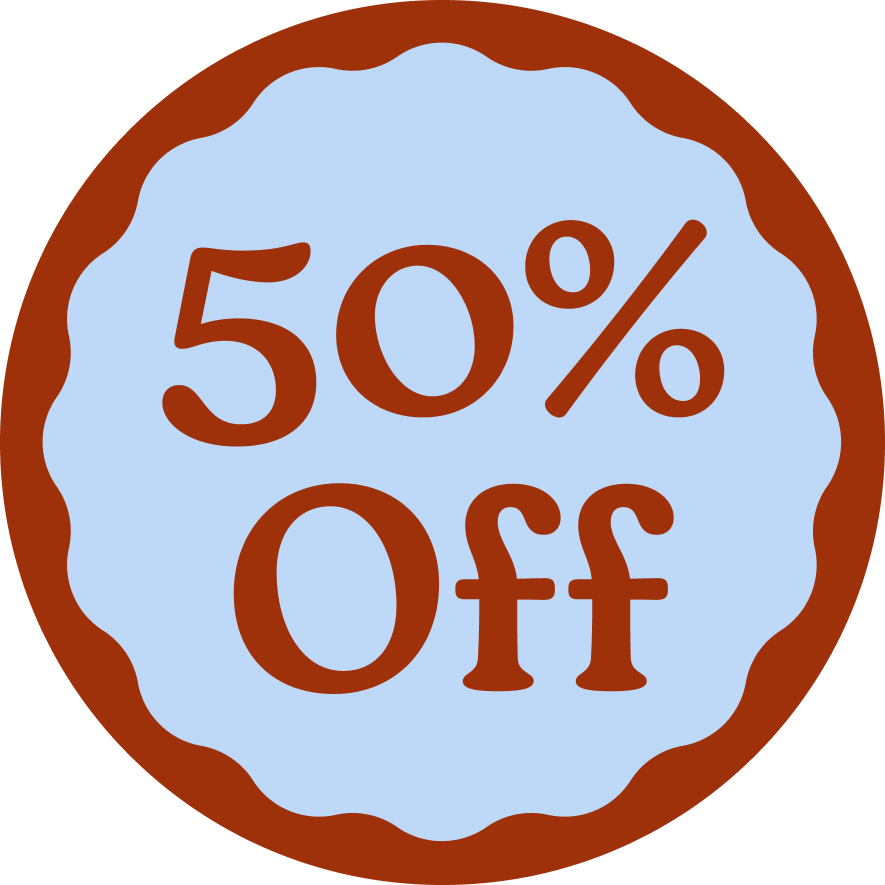 icon with 50% off promoting the 50% off category