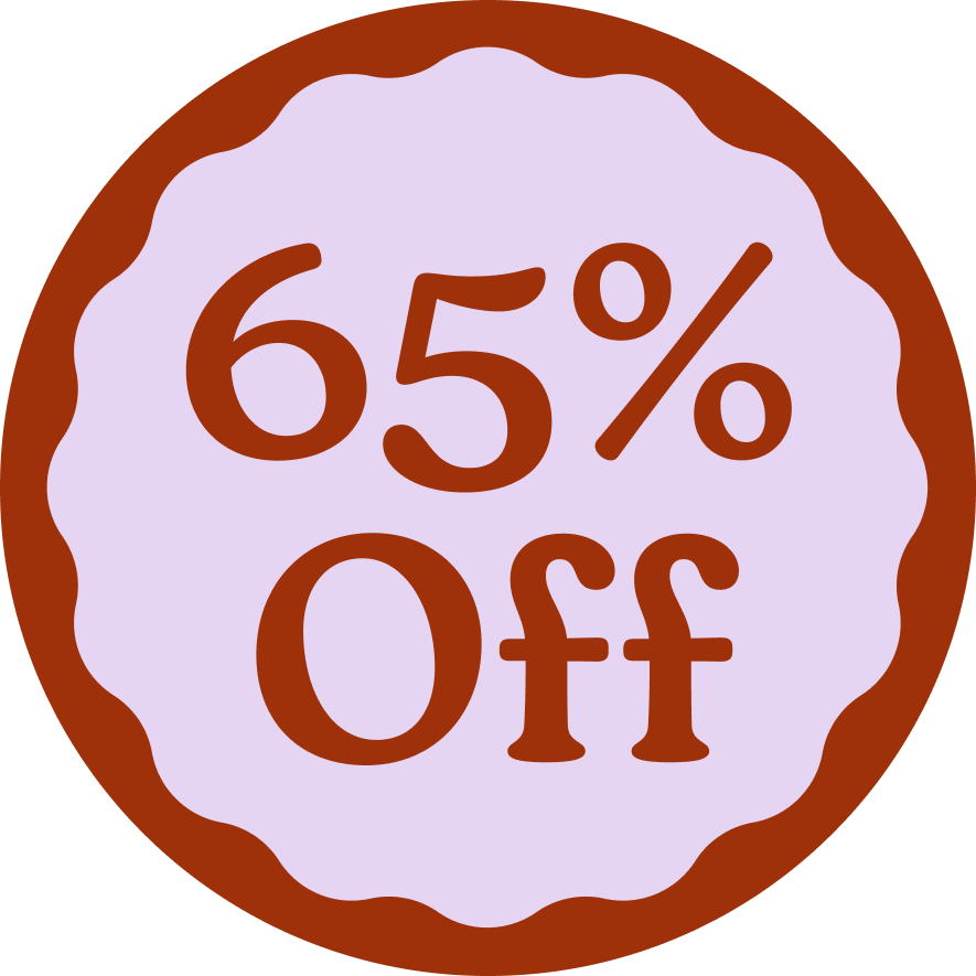 icon with 65% off promoting the 65% off category