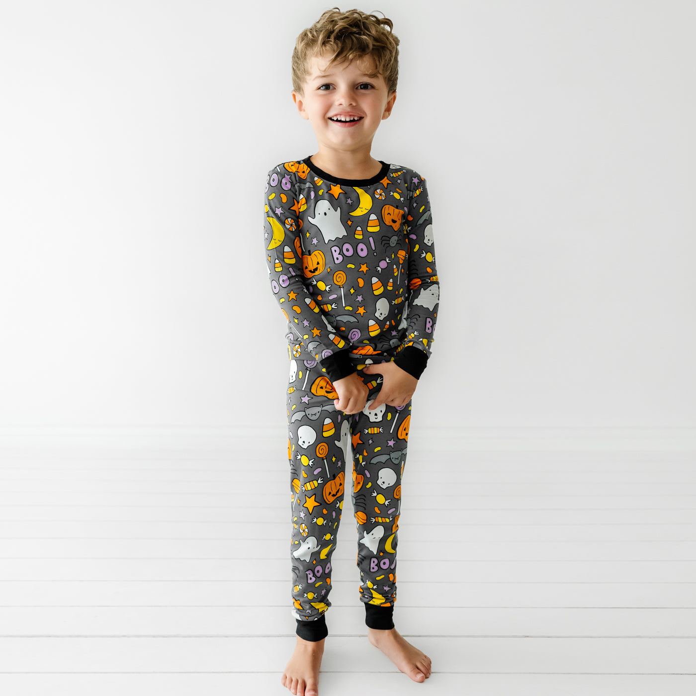 LS/P PJ Set - Hey Boo Two-Piece Pajama Set