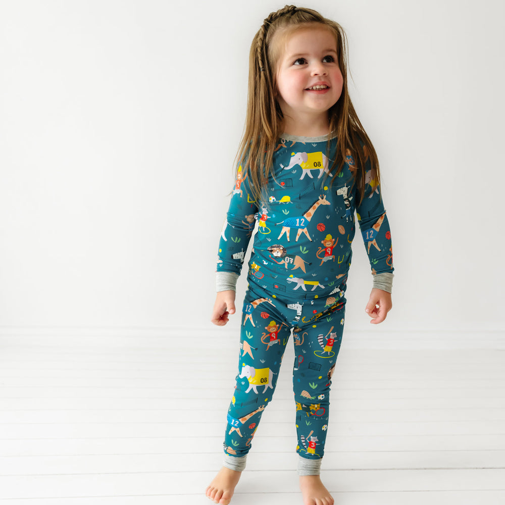 LS/P PJ Set - Jungle Gym Two-Piece Bamboo Viscose Pajama Set