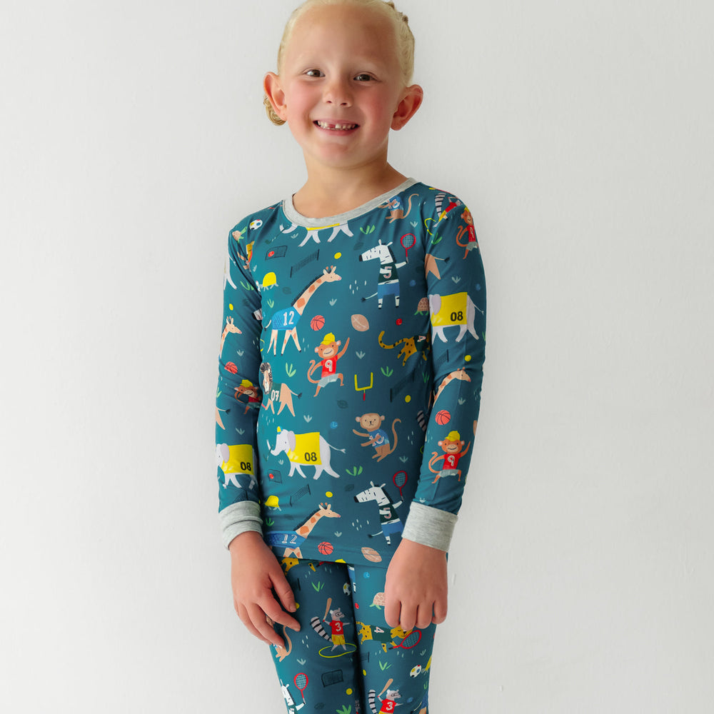 LS/P PJ Set - Jungle Gym Two-Piece Bamboo Viscose Pajama Set