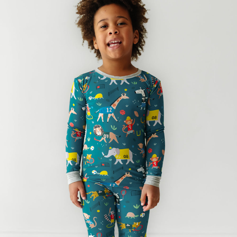 LS/P PJ Set - Jungle Gym Two-Piece Bamboo Viscose Pajama Set