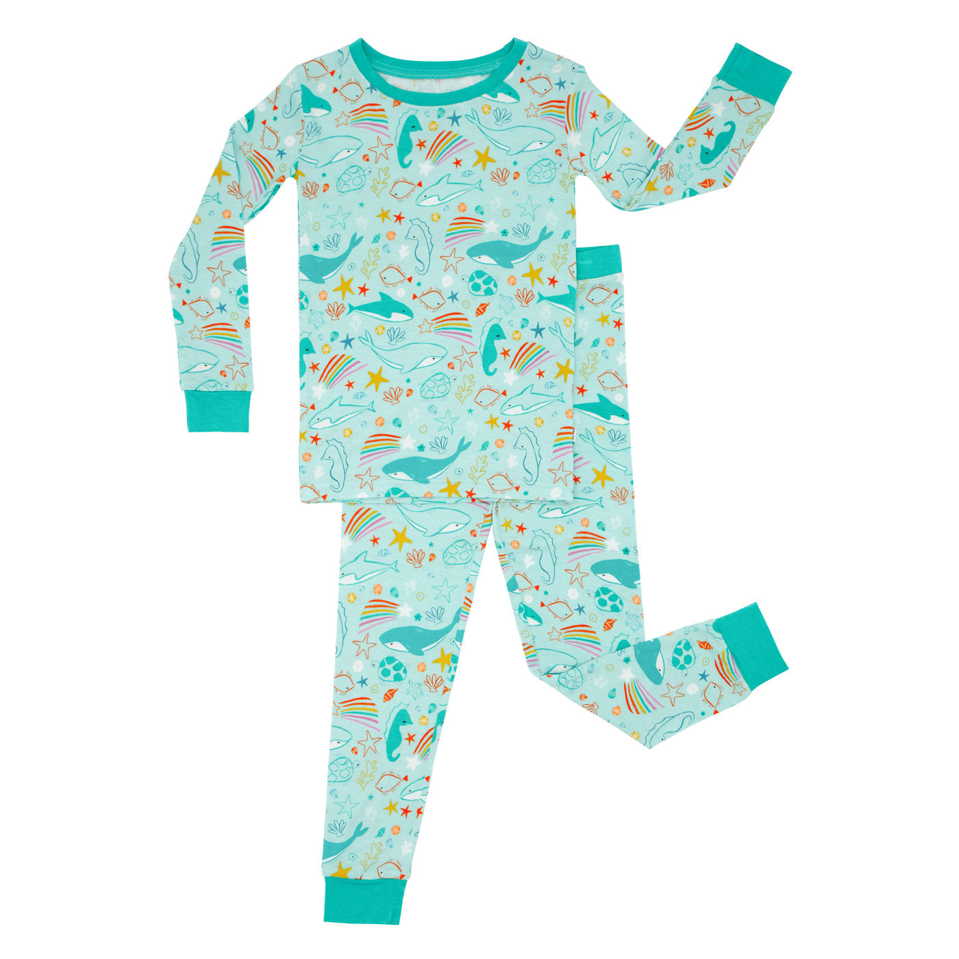 Green Farm Animals Two-Piece Short Sleeve Pajama Set - Little Sleepies