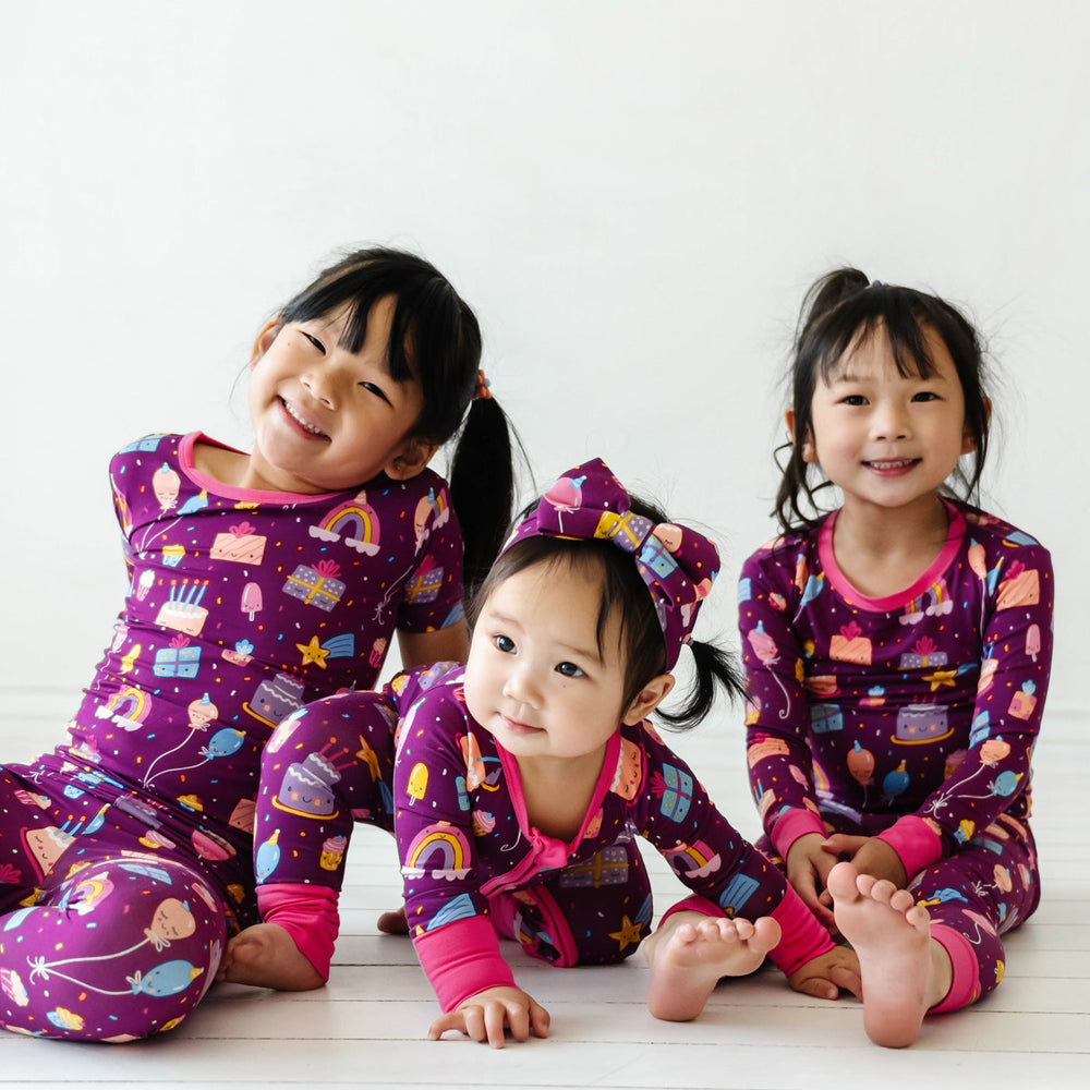 LS/P PJ Set - Purple Birthday Wishes Two-Piece Pajama Set