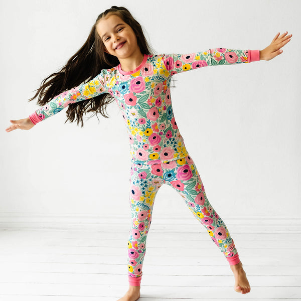 LS/P PJ Set - Secret Garden Two-Piece Bamboo Viscose Pajama Set