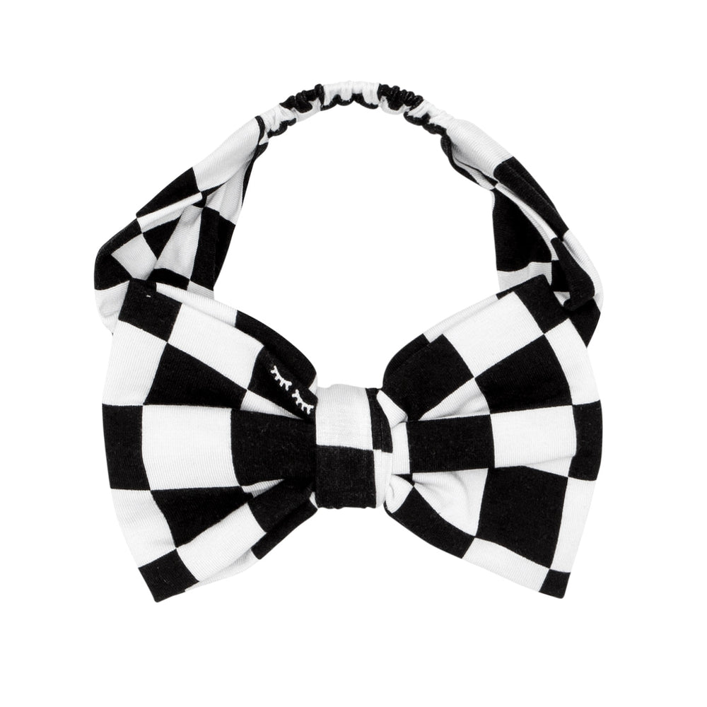 Click to see full screen - Luxe Bow - Cool Checks Luxe Bow Headband