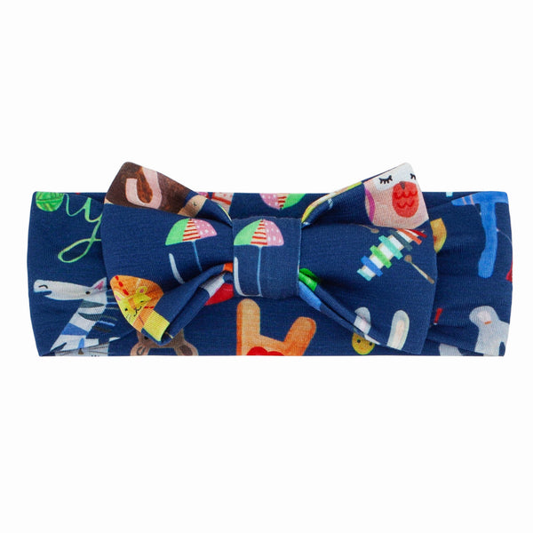 Luxe Bow - Navy Alphabet Friends Luxe Bow Headband