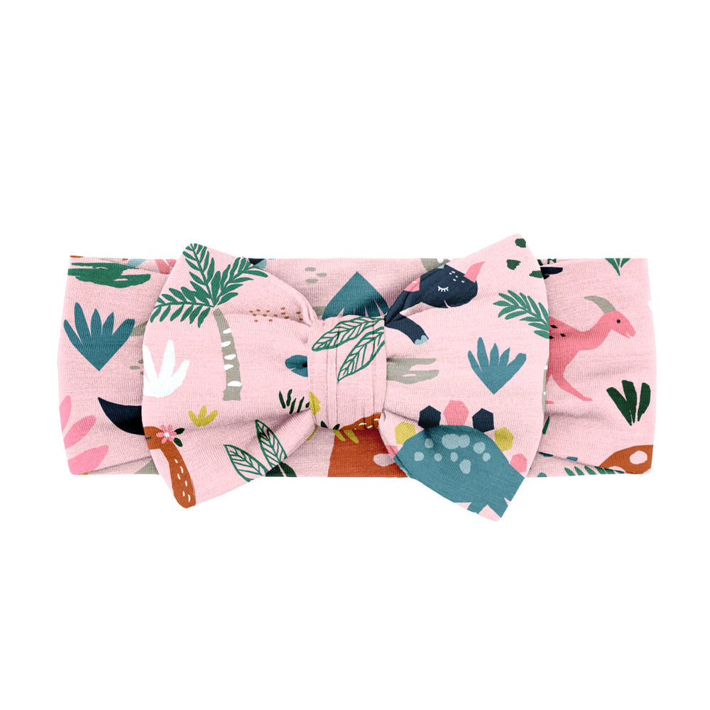 Click to see full screen - Luxe Bow - Pink Jurassic Jungle Luxe Bow Headband