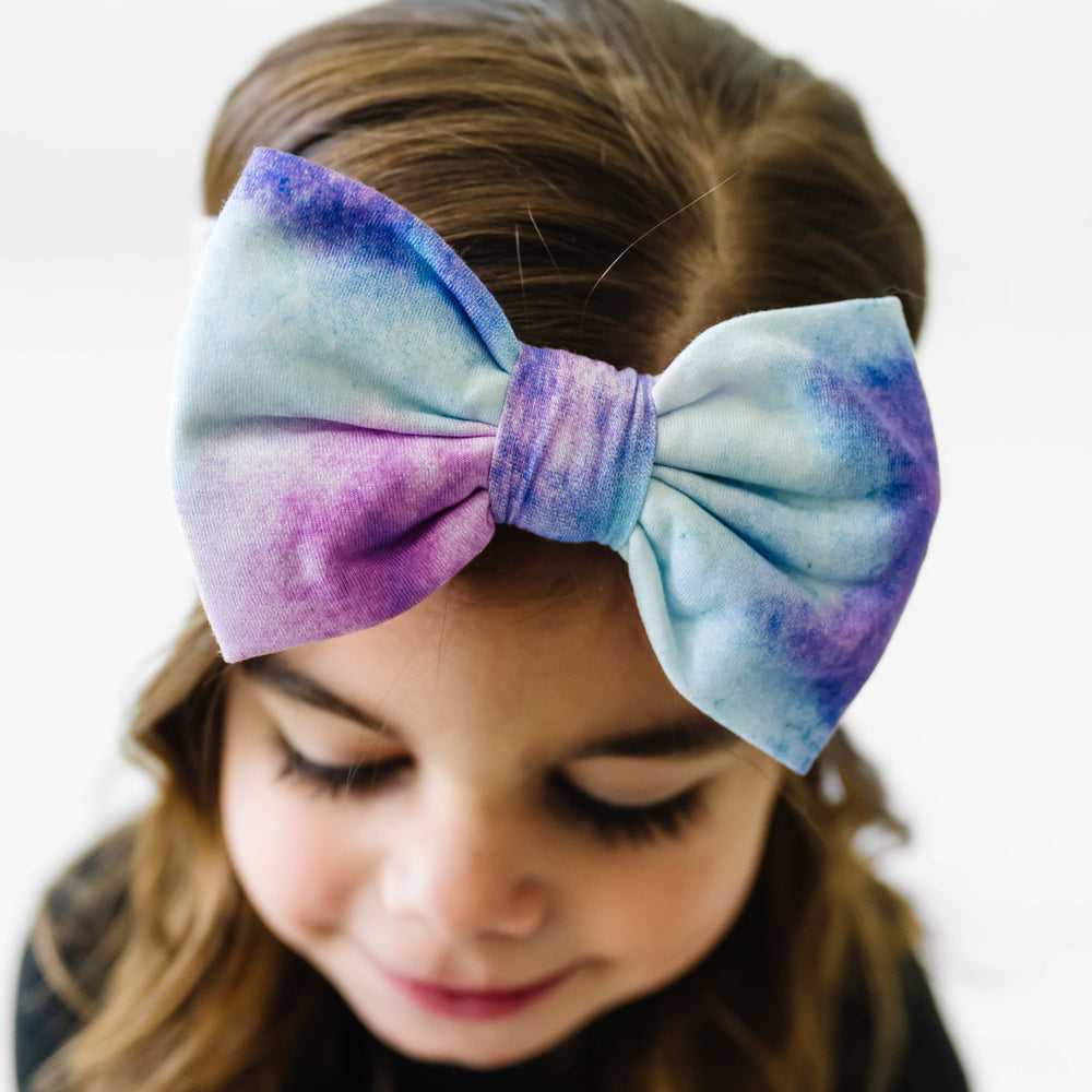 Click to see full screen - Luxe Bow - Purple Watercolor Luxe Bow Headband
