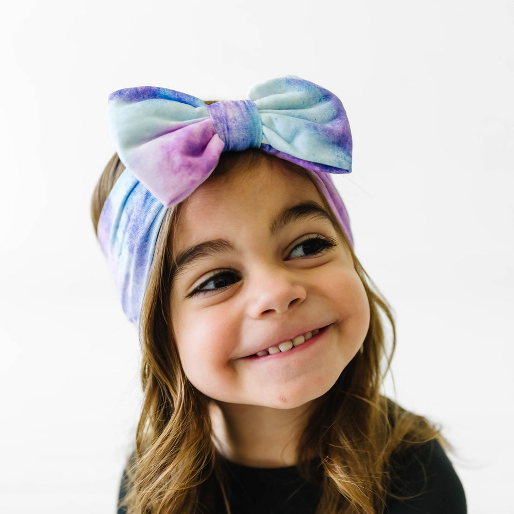 Click to see full screen - Luxe Bow - Purple Watercolor Luxe Bow Headband