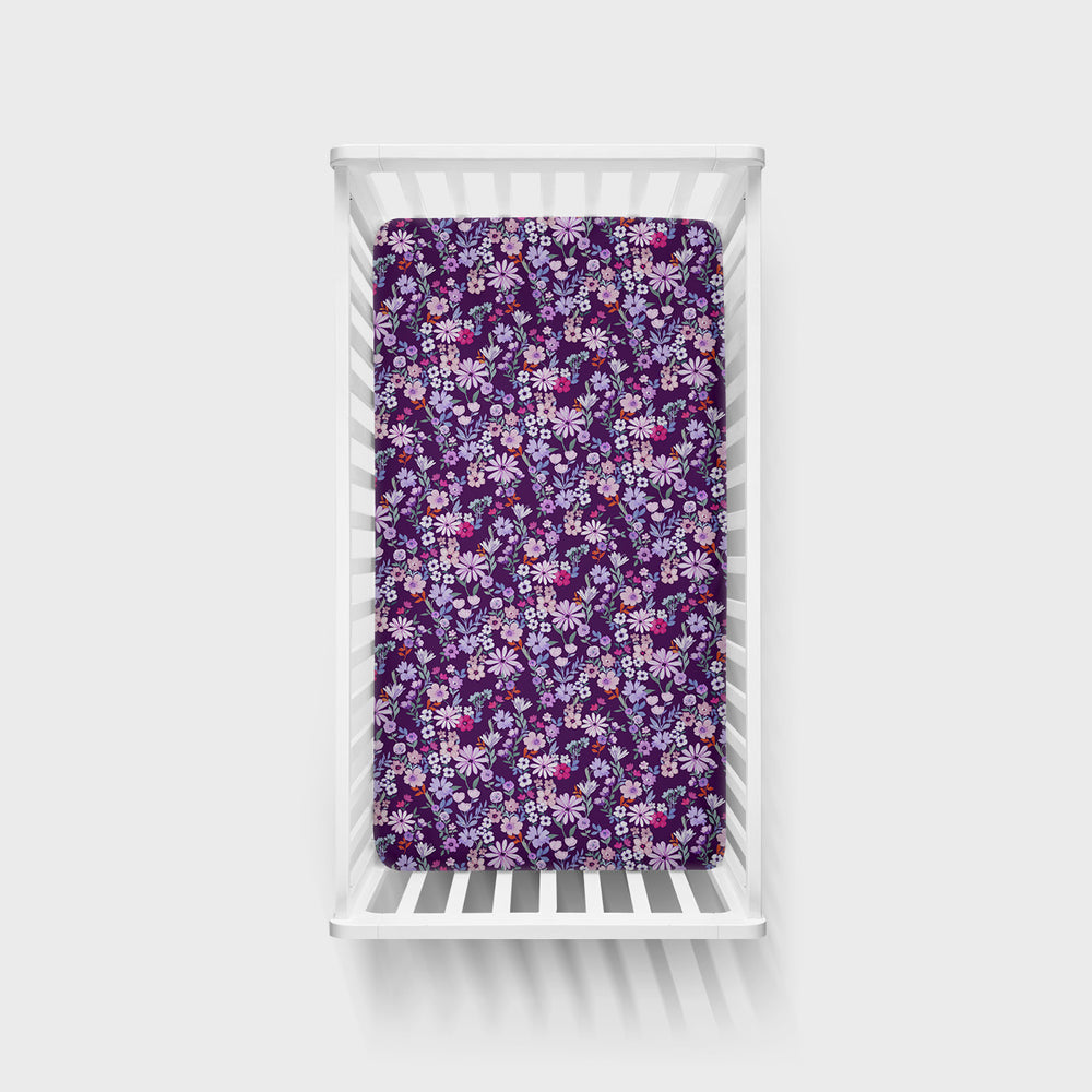 Violet Meadow Fitted Crib Sheet