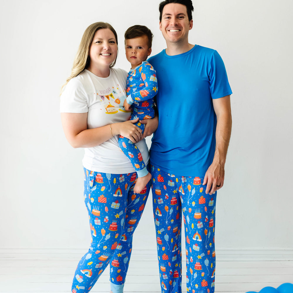 Click to see full screen - Men's PJ Pants - Blue Birthday Wishes Men's Pajama Pants