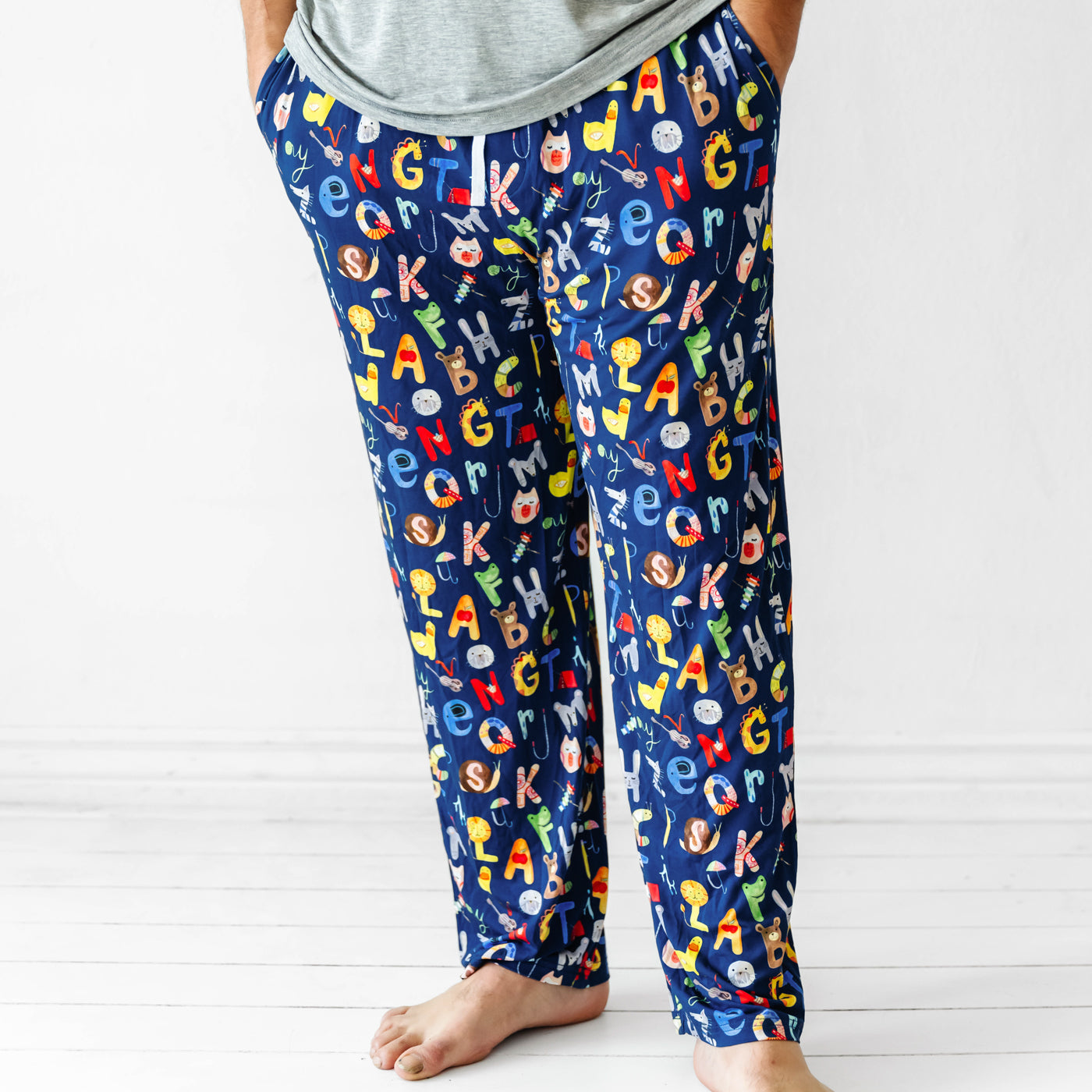 Men's PJ Pants - Navy Alphabet Friends Men's Pajama Pants