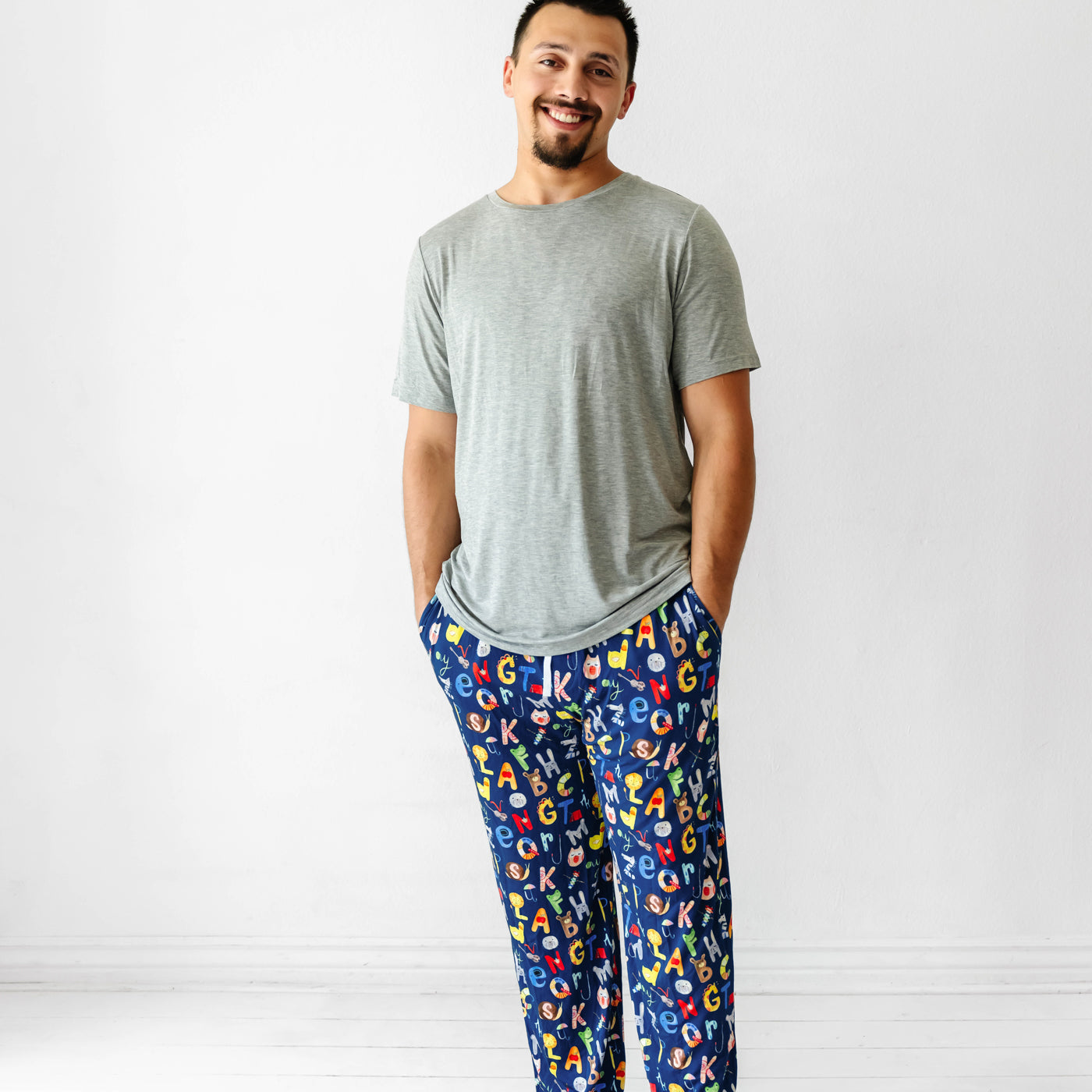 Men's PJ Pants - Navy Alphabet Friends Men's Pajama Pants