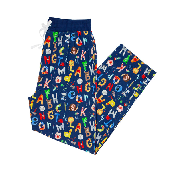 Men's PJ Pants - Navy Alphabet Friends Men's Pajama Pants