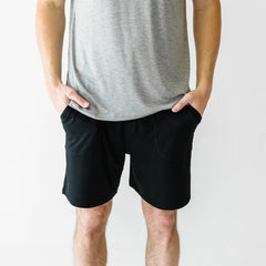 Men's PJ Shorts - Black Men's Bamboo Viscose Pajama Shorts