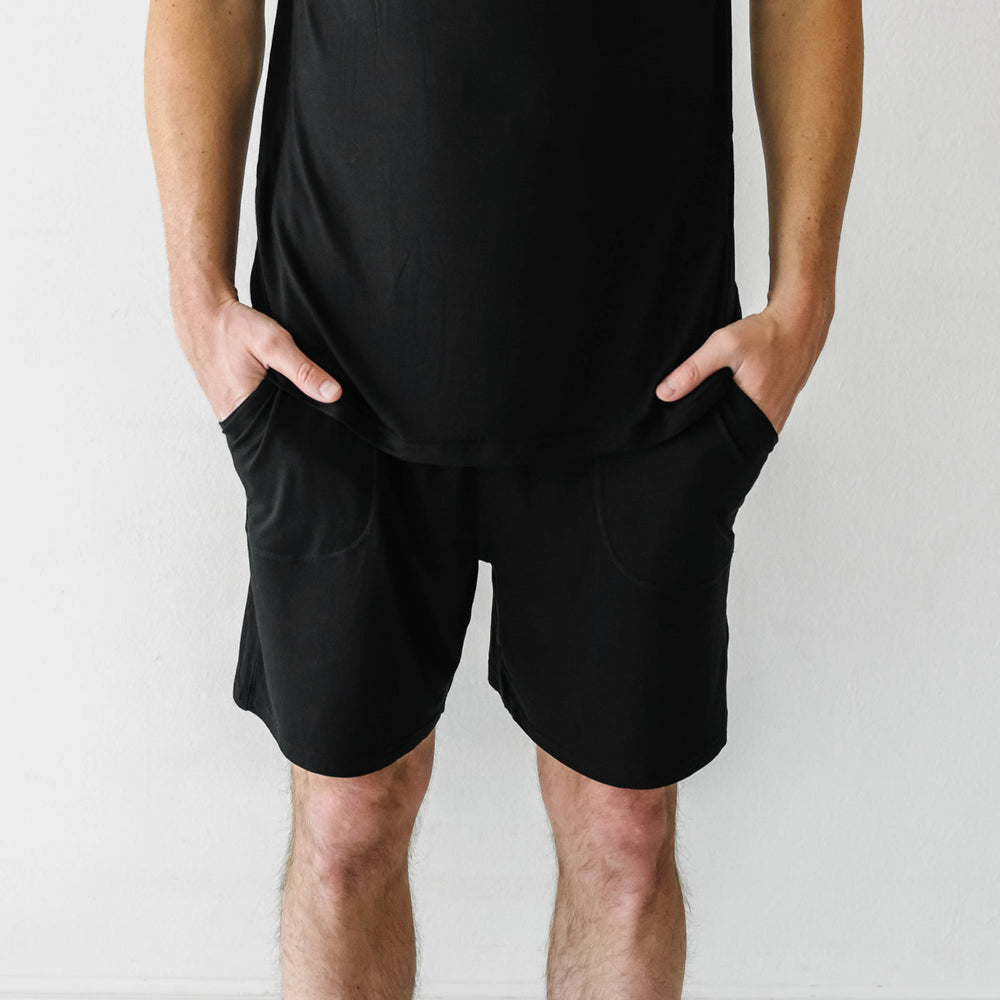 Men's PJ Shorts - Black Men's Bamboo Viscose Pajama Shorts
