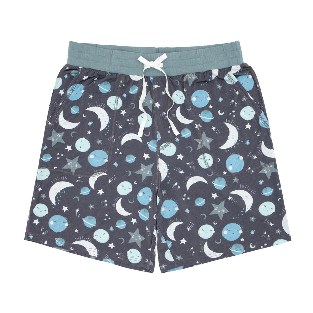 Men's PJ Shorts - Blue To The Moon & Back Men's Bamboo Viscose Pajama Shorts