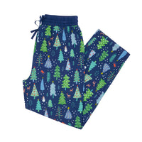 Flat lay image of Blue Merry and Bright men's pajama bottoms