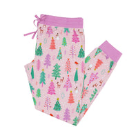 Flat lay image of Pink Merry and Bright women's pajama pants