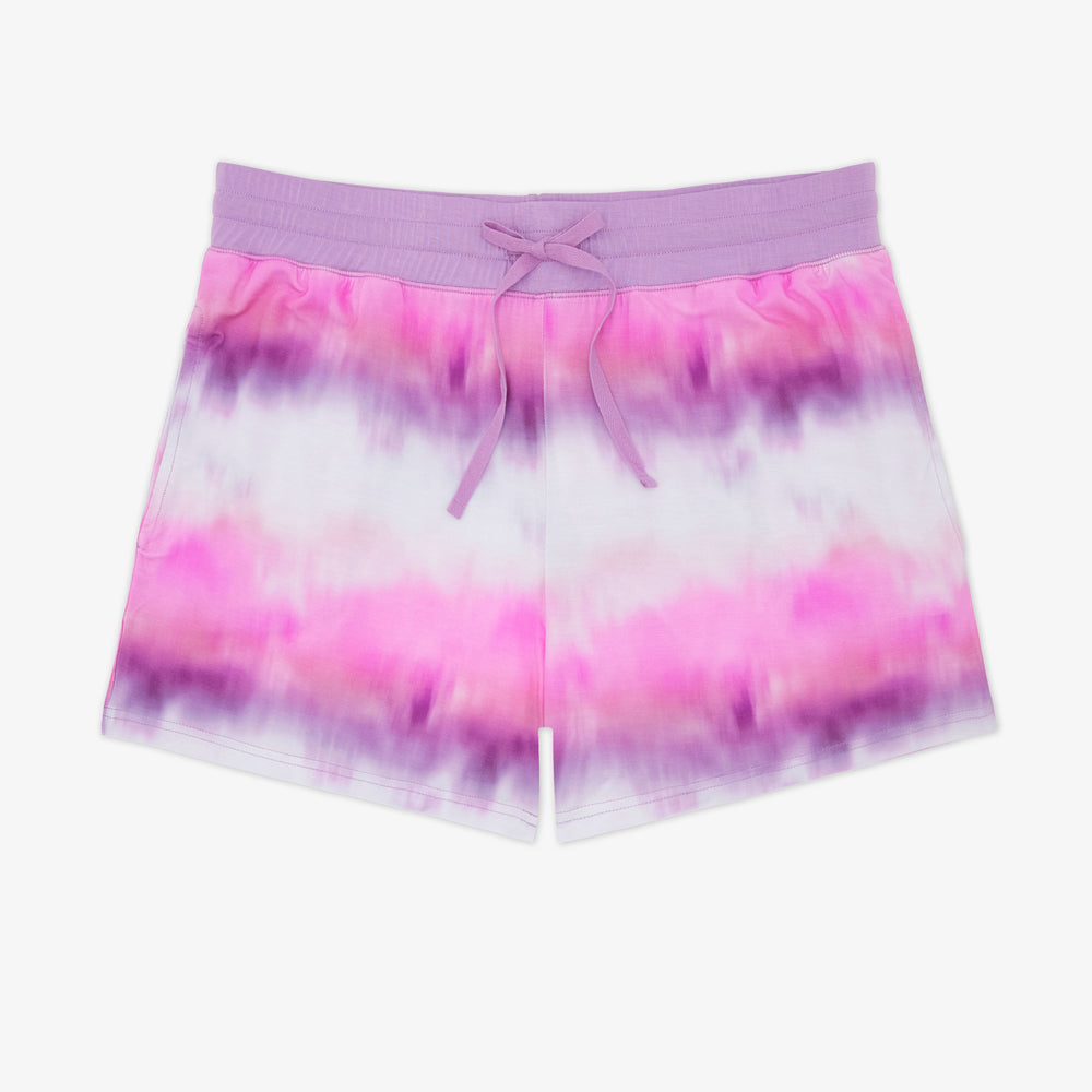 Flat lay of the Pink Cosmic Mist Women's Pajama Shorts