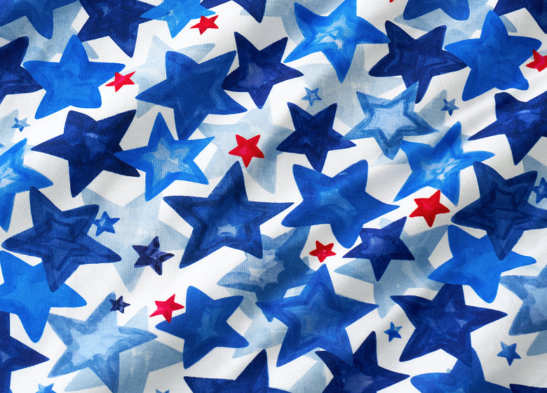 Close up of the starry splash print fabric