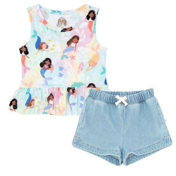 Mystic Mermaids Peplum Tank outfit