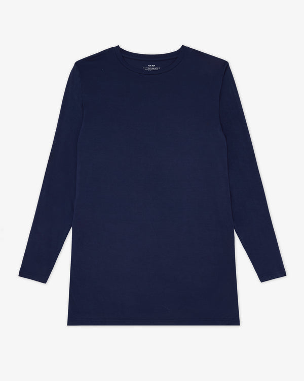 Flat lay of the Classic Navy Men's Long Sleeve Pajama Top