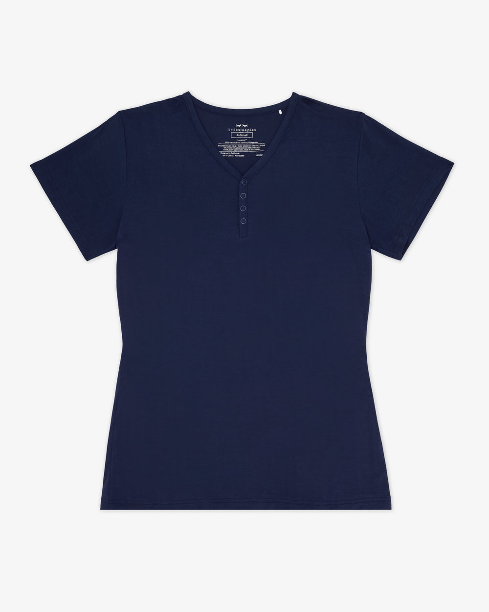 Flat lay of the Classic Navy Women's Short Sleeve Pajama Top