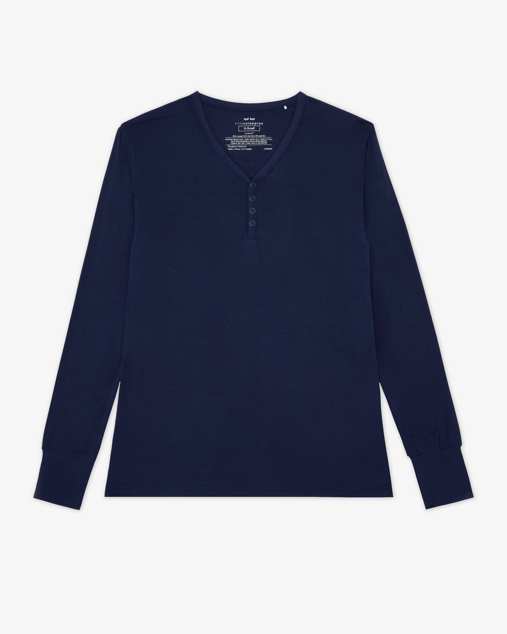 Flat lay of the Classic Navy Women's Long Sleeve Pajama Top