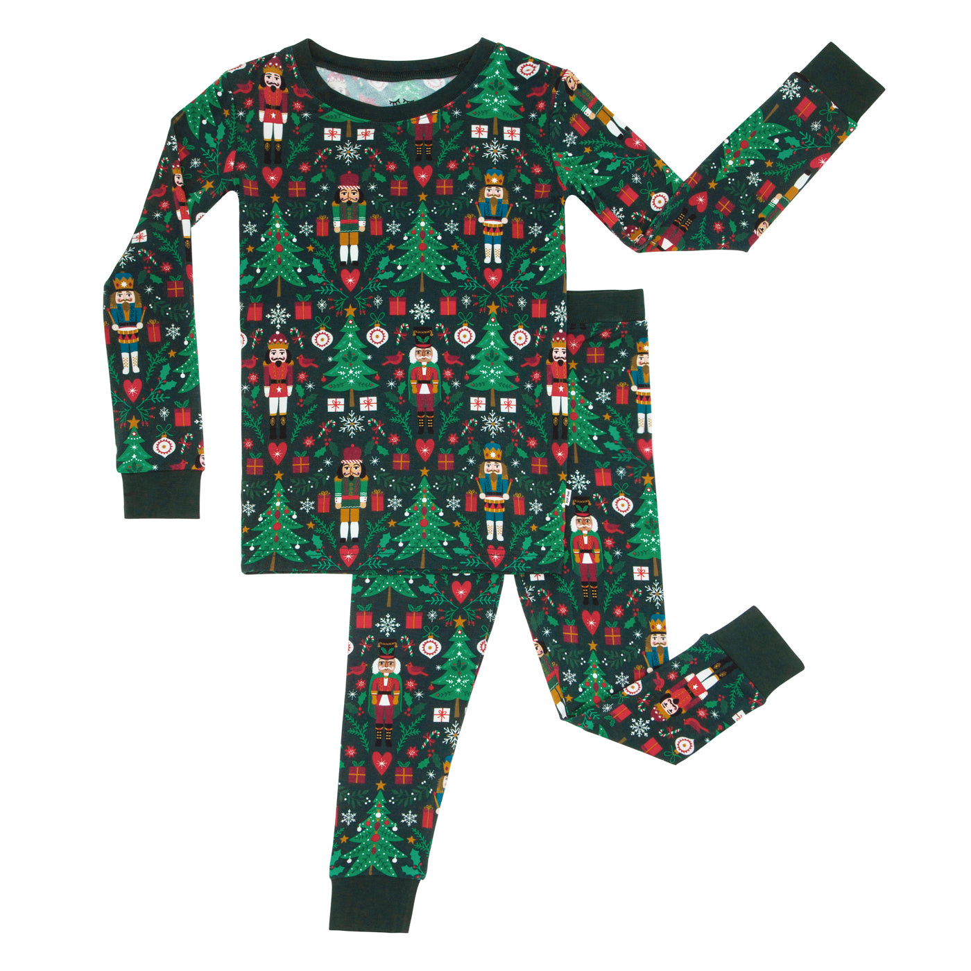 Flat lay image of a Night at the Nutcracker two piece pajama set