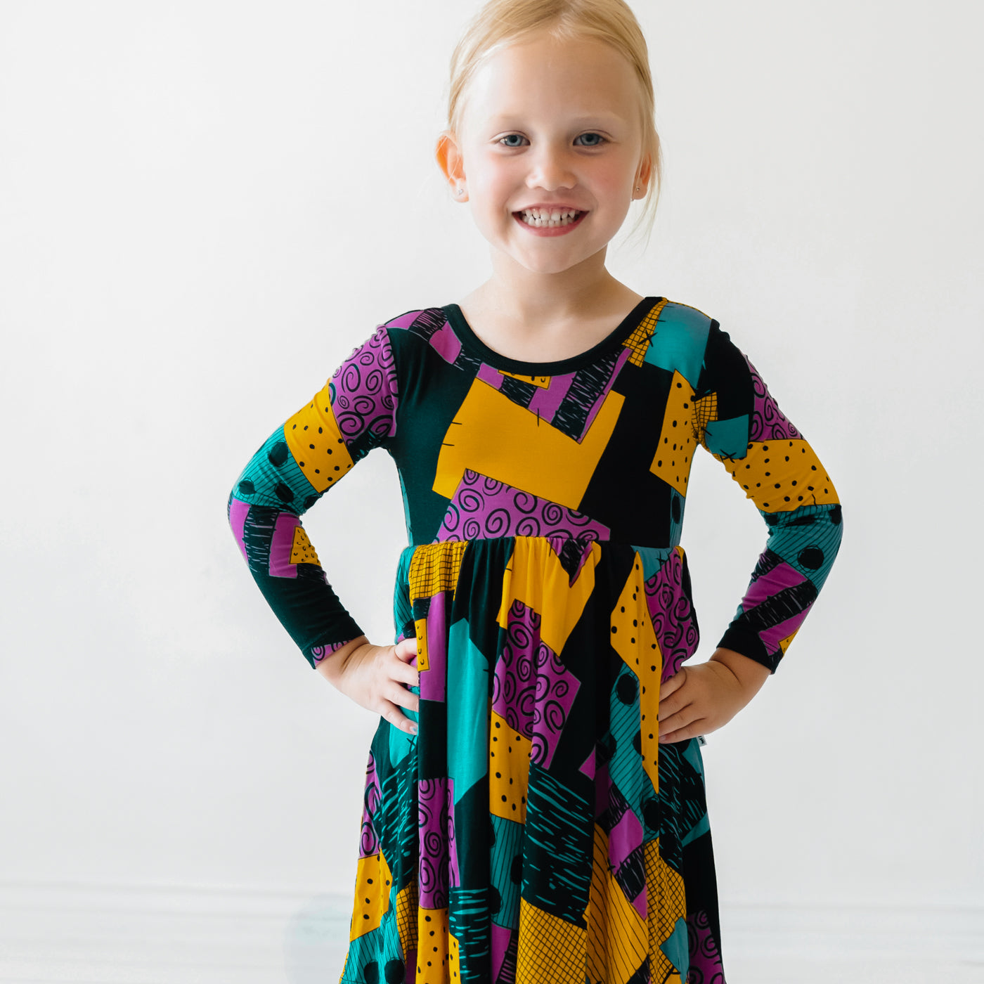 Sally's Patchwork Twirl Dress - Little Sleepies